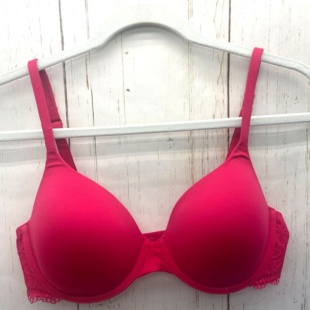 Soma Size 34D Bra Red Embraceable Enchanting Lace Demi Underwire Back Closure